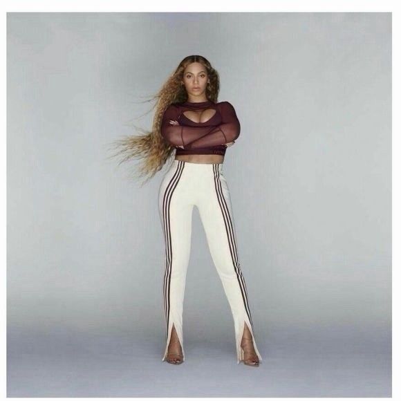 adidas Pants - adidas IVY PARK Snap Sweatpants Beyonce Ivory Maroon Striped Track Pant Womens L